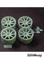 KMP Kool Models Production: Rims 1/24 scale - TWS magnesium Aston martin Vantage GT3 9 spokes - 3D printed parts - for Profil24 references P24115K, P24115, P24129K and P24130K - 4 units