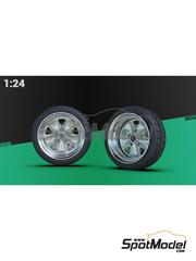 KMP Kool Models Production: Rims and tyres set 1/24 scale - VW Beetle Custom Fuchs 17 inches - 3D printed parts - for Tamiya reference TAM24136 - 4 units