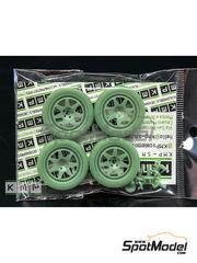 KMP Kool Models Production: Rims and tyres set 1/24 scale - Tecnomagnesio 17 inches for BMW M3 Rally - 3D printed parts - for Beemax Model Kits references B24016 and BX24029 - 4 units