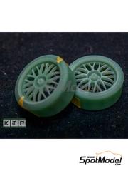KMP Kool Models Production: Rims and tyres set 1/24 scale - BMW 318i  - Japan Touring Car Championship (JTCC), British Touring Car Championship - BTCC, German Super Tourenwagen Cup (STW - Super Tourenwagen Cup) 1995 - 3D printed parts - for Hasegawa references 20269, CS-13, 20270, 20271, 20320 and 20551 - 4 units