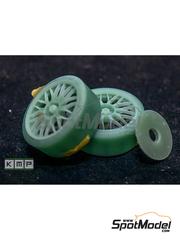 KMP Kool Models Production: Rims and tyres set 1/24 scale - BMW 318i - Japan Touring Car Championship (JTCC), British Touring Car Championship - BTCC, German Super Tourenwagen Cup (STW - Super Tourenwagen Cup) 1996-1999 - 3D printed parts - for Hasegawa references 20269, CS-13, 20270, 20271, 20320 and 20551 - 4 units