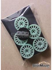 KMP Kool Models Production: Llantas escala 1/24 - Cromodora 4 tornillos para Ford Escort Cosworth - piezas impresas en 3D - para la referencia de Domino DMN24144, o las referencias de Tamiya TAM24144, TAM24153, TAM24171 y TAM24xxx - 5 unidades