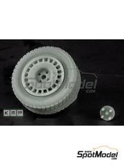 KMP Kool Models Production: Set de llantas y neumticos escala 1/24 - OZ con neumtico de tierra para Lancia Delta HF - piezas impresas en 3D - para las referencias de Hasegawa 20289, 20343, 25005, CR-5, 20507, 20548, 25015, CR-15, 25076, CR-116, 25208, HACR08, HACR13, 25076 y CR-116 - 5 unidades