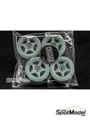 KMP Kool Models Production: Set de llantas y neumticos escala 1/24 - Speedline 17 pulgadas para Ford Sierra Cosworth 4x4  - piezas impresas en 3D - para las referencias de D.Modelkits DM-K001 y DM-K002 - 4 unidades