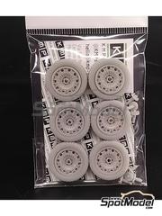 KMP Kool Models Production: Set de llantas y neumticos escala 1/24 - Lancia Stratos Safari - piezas impresas en 3D - para las referencias de Hasegawa 25036 y CR-36 - 6 unidades