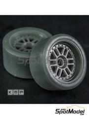 KMP Kool Models Production: Rims and tyres set 1/24 scale - Enkei - Ferrari F40 LM - 3D printed parts - for Fujimi references FJ06143, FJ06201, FJ06207, FJ12001, FJ12105, FJ12207, FJ122946, FJ12308, 123080, HR-19, FJ123080, 12308, HR-19, FJ12321, 123219, RS-1, FJ12327, FJ12500, FJ126258, RS-103, FJ126456, RS-114 and FJ6205 - 4 units