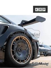 KMP Kool Models Production: Rims and tyres set 1/24 scale - Aluminium forged rims 20"/21" with ventilators for Porsche 911 992.1 GT3 RS - 3D printed parts - for Tamiya reference TAM24370 - 2 + 2 units