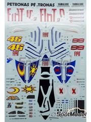 Khaled Models: Marking / livery 1/12 scale - Yamaha YZR-M1 sponsored by Fiat, Petronas #46, 99 - Valentino Rossi (IT), Jorge Lorenzo (ES) - Moto GP World Championship 2009 - water slide decals - for Tamiya reference TAM14117