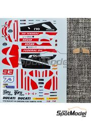 Khaled Models: Marking / livery 1/12 scale - Ducati Superleggera V4 Gresini Team sponsored by Guru, Federal Oil #73, 93 - Alex M�rquez (ES), Marc M�rquez (ES) 2024 - resin parts and water slide decals - for Tamiya reference TAM14140