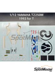 Khaled Models: Decoraci�n escala 1/12 - Yamaha TZ250M Equipo Telkor Yamaha Valesi Racing patrocinado por Iberna N� 3, 31 - Pierfrancesco Chili (IT), Tetsuya Harada (JP) - Campeonato del Mundo de Motociclismo 250cc 1993 - calcas de agua - para la referencia de Tamiya TAM14064