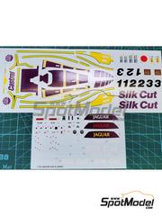 Khaled Models: Decoraci�n escala 1/24 - Jaguar XJR-9LM Equipo TWR patrocinado por Silk Cut N� 1, 2, 3 - Martin Brundle (GB) + John Nielsen (DK), Jan Lammers (NL) + Johnny Dumfries (GB) + Andy Wallace (GB), John Watson (GB) + Raul Boesel (BR) + Henri Pescarolo (FR) - 24 Horas de Le Mans 1988 - calcas de agua y calcas de sponsors de tabaco - para la referencia de Tamiya TAM24084