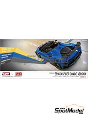Kitbox PZY Model: Car scale model kit 1/24 scale - Ferrari SF90XX Spider - photo-etched parts, resin parts, rubber parts, seatbelt fabric, water slide decals, other materials and assembly instructions