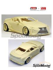 Kitbox PZY Model: Car scale model kit 1/24 scale - Lexus LC500 LBWK Ducktail Style RHD Version - photo-etched parts, resin parts, seatbelt fabric, water slide decals, other materials and assembly instructions image