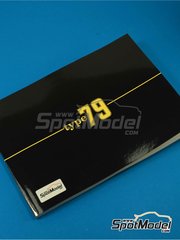 Komakai: Reference / walkaround book - Lotus Ford Type 79 - for Hasegawa references 23203, 52298, SP498, HAS-FG3 and 23203, or Model Factory Hiro references MFH-K311, K-311, MFH-K312, K-312, MFH-K351, K-351, MFH-K352, K-352, MFH-K389 and K-389, or Tameo Kits references CPK002, TMK175, TMK176 and WCT078, or Tamiya references TAM20060 and TAM20061