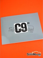 Komakai: Reference / walkaround book - Sauber Mercedes C9 1989 - for Hasegawa references 20626 and HAS-20626, or Model Factory Hiro references MFH-K733 and K-733, or Tamiya references TAM24091 and TAM24359