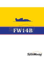Komakai: Libro de referencia - Williams Renault FW14B - para las referencias de Fujimi FJ09052, 090528,  GP-17, FJ090702, 09070, GP-24, FJ090757, 09075, GPSP-13, FJ090795, 09079, GP-26, FJ091976, 09079 y GP-26, o las referencias de Hasegawa 20366, 20719 y FS-9, o la referencia de Tameo Kits TMK153, o la referencia de Tamiya TAM12029