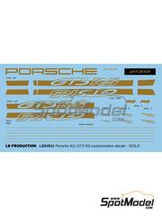 LB Production: Decals 1/24 scale - Porsche 911 GT3 RS Gold Stripes - water slide decals and placement instructions - for Tamiya reference TAM24370