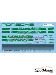 LB Production: Decals 1/24 scale - Porsche 911 GT3 RS Green Stripes - water slide decals and placement instructions - for Tamiya reference TAM24370