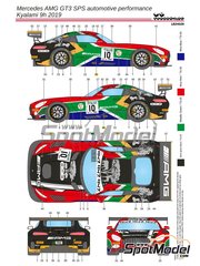 LB Production: Marking / livery 1/24 scale - Mercedes Benz AMG GT3 SPS Automotive Performance Team #10 - Yelmer Buurman (NL) + Luca Stolz (DE) + Maximilian Gtz (DE) - 9 Hours Kyalami 2019 - paint masks, water slide decals, placement instructions and painting instructions - for Tamiya references TAM24345 and TAM24350