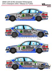 LB Production: Marking / livery 1/24 scale - BMW 320i E46 Schubert Motorsports Team sponsored by Vlpker Montanwachs #8, 44 - Markus Gedlich (DE) - Guia Race of Macau, DTC Deutsche Tourenwagen Cup 2001 - water slide decals and assembly instructions - for Nunu references PN24007 and NU-24007