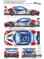 LB Production: Decoraci�n escala 1/24 - BMW M6 GT3 Equipo Boutsen Ginion Racing patrocinado por Fanatec N� 10 - GT World Challenge Europe 2021 - calcas de agua y manual de instrucciones - para las referencias de Nunu PN24001, PN24003, PN24027 y NU24027