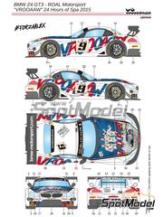 LB Production: Marking / livery 1/24 scale - BMW Z4 GT3 Roal Motorsport Team sponsored by Vrooaaw Forzaalex #9 - Alessandro 'Alex' Zanardi (IT) + Bruno Spengler (CA) + Timo Glock (DE) - Total 24 hours of Spa 2015 - water slide decals and assembly instructions - for Fujimi references FJ12556, FJ125565, RS-31, FJ12568, FJ125688, RS-15, FJ125763, FJ125770, FJ12593, FJ125930, RS-0, FJ126081, RS-0, FJ12612, 126128, RS-46, FJ170015, 17001, FJ170022, 17002, FJ170091, 17009, FJ170107, FJ170169, 17016, FJ-17016, FJ189833, 18983, FJ189857, 18985, FJ189901, 18990 and FJ189970