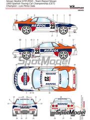 LB Production: Decoracin escala 1/24 - Nissan Skyline GT-R R32 Equipo Nissan Ibrica patrocinado por Repsol N 23 - Luis Prez-Sala (ES) - Campeonato de Espaa de Turismos - CET 1993 - calcas de agua y manual de instrucciones - para las referencias de Hasegawa 20514, 21141 y HC41