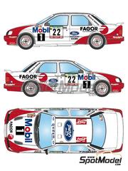 LB Production: Decoracin escala 1/24 - Ford Sierra Cosworth 4x4 Grupo A Equipo Rodamsport patrocinado por Fagor N 22 - Jos Miguel (PT) + Antnio Manuel (PT) - Rally de Portugal - Vinho do Porto 1993 - mscaras de pintura, calcas de agua e instrucciones de colocacin - para las referencias de D.Modelkits DM-K001 y DM-K002