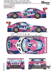 LB Production: Marking / livery 1/24 scale - Mercedes Benz AMG GT3 Evo HRT Team sponsored by BWT #4 - Maximilian Gtz (DE) - DTM - Deutsche Tourenwagen Masters 2021 - paint masks, water slide decals and placement instructions - for Tamiya references TAM24345 and TAM24350