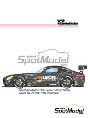 LB Production: Marking / livery 1/24 scale - Mercedes Benz AMG GT3 K2 R&D Leon Racing Team sponsored by Leon Cystos #65 - Haruki Kurosawa (JP) + Naoya Gamou (JP) - Autobacs Super GT Series 2018 - water slide decals and placement instructions - for Tamiya references TAM24345 and TAM24350