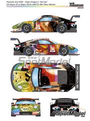 LB Production: Marking / livery 1/24 scale - Porsche 911 RSR GT3 Project 1 Team sponsored by Mentos "Art Car" #56 - Jrg Bergmeister (DE) + Patrick Lindsey (US) + Egidio Perfetti (NO) - 24 Hours Le Mans 2019 - water slide decals and placement instructions - for Nunu reference PN24040