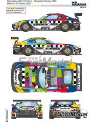 LB Production: Marking / livery 1/24 scale - Mercedes Benz AMG GT3 Evo GruppeM Racing Team #888 - Maro Rene Engel (DE) + Mikal Grenier (CA) + Maxime Martin (BE) - 12 hours Bathurst 2025 - water slide decals and placement instructions - for Tamiya references TAM24345 and TAM24350