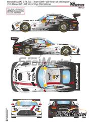 LB Production: Marking / livery 1/24 scale - Mercedes Benz AMG GT3 Evo GruppeM Racing Team sponsored by 130 Years of Motorsport #130 - Maro Rene Engel (DE) - Macau FIA GT World Cup Championship 2024 - water slide decals and placement instructions - for Tamiya references TAM24345 and TAM24350