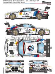 LB Production: Decoracin escala 1/24 - BMW M4 GT3 Equipo Studie x CSL patrocinado por BMW M Performance Parts N 7 - Augusto Farfus (BR) + Tsubasa Kondo (JP) + Seiji Ara (JP) - Autobacs Super GT Series 2022 - calcas de agua e instrucciones de colocacin - para las referencias de Nunu PN24045 y PN24057