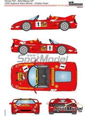 LB Production: Marking / livery 1/24 scale - Ferrari F50 sponsored by Mandarina Duck #1 - Charles Kwan Siu-cheung (HK) - Guia Race of Macau 1995 - water slide decals and placement instructions - for Tamiya references TAM24160, TAM24207, TAM24296 and TAM24297