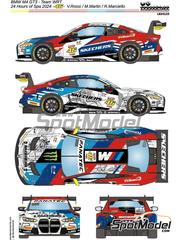 LB Production: Decoracin escala 1/24 - BMW M4 GT3 Equipo WRT patrocinado por Skechers, Pertamax Turbo N 46 - Raffaele Marciello (IT) + Maxime Martin (BE) + Valentino Rossi (IT) - CrowdStrike 24 Horas de Spa 2024 - calcas de agua e instrucciones de colocacin - para las referencias de Nunu PN24045 y PN24057