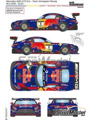 LB Production: Marking / livery 1/24 scale - Mercedes Benz AMG GT3 Evo Winward Racing Team sponsored by RB #3 - Max Verstappen (NL) + Daniel Juncadella (ES) + Jules Gounon (FR) - NLS N�rburgring Endurance Series 2026 - water slide decals and placement instructions - for Tamiya references TAM24345 and TAM24350