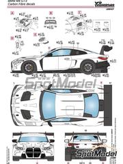 LB Production: Patron de fibra de carbono en calca escala 1/24 - BMW M4 GT3 - calcas de agua e instrucciones de colocacin - para las referencias de Nunu PN24045 y PN24057