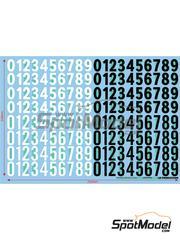 LB Production: Decals 1/24 scale - Black & White Number - Large size - water slide decals manufactured with digital technology