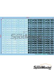 LB Production: Decals 1/24 scale - Black & White Number - Small size - water slide decals manufactured with digital technology