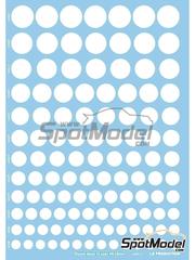 LB Production: Decals 1/24 scale - White Round - Small size - water slide decals manufactured with digital technology
