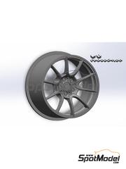 LB Production: Llantas escala 1/24 - ATS DTC - piezas impresas en 3D - para la referencia de LB Production LB-24057, o las referencias de Nunu PN24033, NU-24033, PN24033.OUTLET, PN24047 y NU-24047 - 4 unidades