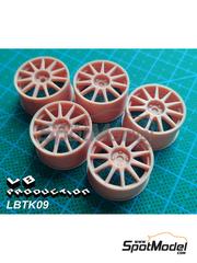 LB Production: Llantas escala 1/24 - Speedline Corse 2120 18 pulgadas - piezas impresas en 3D - para la referencia de Beemax Model Kits BX24026, o la referencia de LB Production LB-24071, o la referencia de Nunu PN24009 - 5 unidades