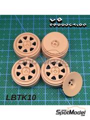 LB Production: Llantas escala 1/24 - TecnoMagnesio 17 pulgadas con ventolines - piezas impresas en 3D - para las referencias de D.Modelkits DM-K001 y DM-K002 - 4 + 2 unidades