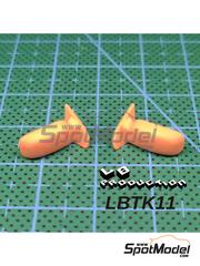 LB Production: Detalle escala 1/24 - Retrovisores exteriores para Ford Sierra Cosworth - piezas impresas en 3D - para las referencias de D.Modelkits DM-K001 y DM-K002