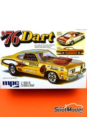 MPC: Car scale model kit 1/25 scale - Dodge Dart 1976 - metal parts, plastic parts, rubber parts, water slide decals and assembly instructions