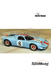 Marsh Models: Car scale model kit 1/43 scale - Mirage M1 John Wyer Automotive Engineering Team sponsored by Gulf #3, 4, 5, 6, 7, 14, 15 - Pedro Rodriguez (MX) + Dick Thompson (US), Jacques Bernard 'Jacky' Ickx (BE) + Brian Redman (GB), David Piper (GB) + Dick Thompson (US), Brian Muir (AU) + Jacques Bernard 'Jacky' Ickx (BE), Paul Hawkins (AU) + Jacques Bernard 'Jacky' Ickx (BE), Alan Rees (GB) + Jacques Bernard 'Jacky' Ickx (BE), Richard Attwood (GB) + Jacques Bernard 'Jacky' Ickx (BE) - Monza 1000 Kilometres, Nrburgring 1000 Kilometres, 24 Hours Le Mans, 6 Hours Brands Hatch, 1000 Kms Paris, 9 Hours Kyalami, Spa 1000 Kilometres 1967 - photo-etched parts, resin parts, turned metal parts, water slide decals, white metal parts, other materials and assembly instructions