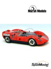 Marsh Models: Car scale model kit 1/43 scale - McLaren M1A Bruce McLaren Motor Racing Team #7 - Bruce McLaren (NZ) - Brands Hatch Guards Trophy 1965 - photo-etched parts, resin parts, turned metal parts, water slide decals, white metal parts, other materials and assembly instructions