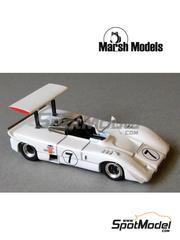 Marsh Models: Car scale model kit 1/43 scale - McLaren M12 Chaparral Cars Team #7 - John Surtees (GB) - Can-Am Bridgehampton 1969 - photo-etched parts, resin parts, turned metal parts, water slide decals, white metal parts, other materials and assembly instructions image