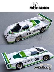 Marsh Models: Car scale model kit 1/43 scale - Jaguar XJR-5 Group 44 Team #04, 44 - Brian Redman (GB) + Hurley Haywood (US), Bob Tullius (US) + Chip Robinson (US) - IMSA Road Atlanta 500 Km 1985 - photo-etched parts, resin parts, turned metal parts, water slide decals, white metal parts, other materials and assembly instructions image